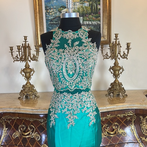 Meier Collection formal embroidery beaded evening prom dress - Picture 3 of 5